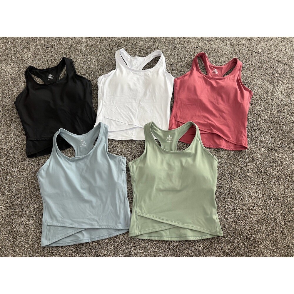 Lot of 5 Womens Athletic Racerback Tank Tops Multicolor Size M